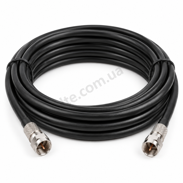 Кабельна збірка RG-6 75 Ом / конектори F-male (2 &times; 5 метрів) INET-005008 фото