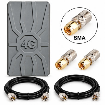 Комплект усиления сигнала 3G/4G LTE RunBit Spider MIMO 2*18 dBi + кабели 2&times;5 м + переходники SMA INET-005009 фото