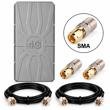 Комплект підсилення сигналу 3G/4G LTE RunBit Spider MIMO 2*18 dBi + кабелі 2&times;5 м + перехідники SMA INET-005009 фото